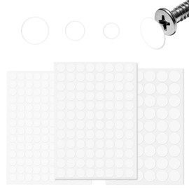 290PCS Self-Adhesive Screw Hole Stickers,White PVC Screw Cover Caps,12/15/21mm Round Dustproof Screw Caps for Furniture Cabinet Drawer Desk