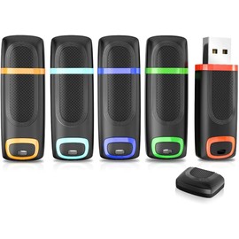 USB 3.0 Stick 64 GB 5 Piece Set (Colourful), Vansuny High-Speed USB 3.0 Memory Stick Flash Drives Memory Stick with LED Display, Cap and Lanyard Loop for PC, Desktop, Laptop, Car Audio, Game Consoles