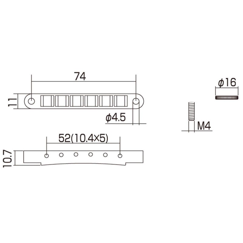 Solo Pro Archtop Ebony Guitar Bridge With Nickel Gotoh Tune-O-Matic