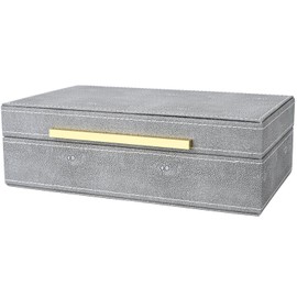XIGEXIGE Grey Shagreen box Faux Leather Decorative Box,Keepsake And Memory Storage Small Decorative Boxes with Lids for Modern Home Decor Jewelry Box Organizer