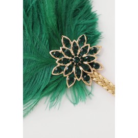 BABEYOND 1920s Flapper Headband Roaring 20s Headpiece Gatsby Ostrich Feather Headpiece with Crystal