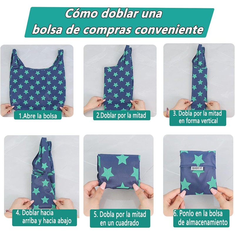 12-Pack Bolsas Ecológicas, Bolsa de Compras Portátil Reutilizable