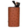 Calabria Desktop Eye Glasses Holder Soft Lining Weighted Base Brown