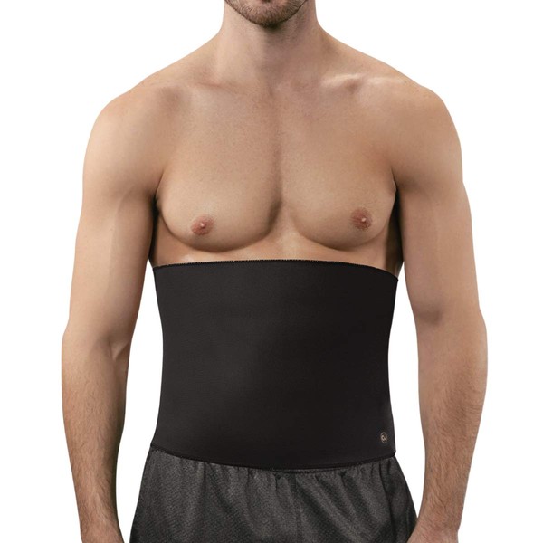 Copper Slim Waist Belt for Men - Waist Trimmer Shapewear Sweat Belt with Back Support (Black, M)