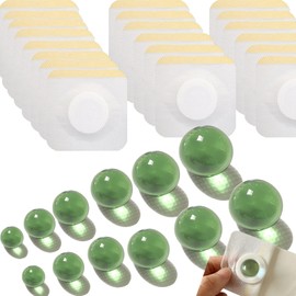 12PCS Ball-Shape Belly Button Plug Post Tummy Tuck Belly Button Shaper Tummy Tuck for Liposuction or Umbilical Hernia Repair （6 Different Sizes, 2 of Each + 20pcs Medical Tape） (green)