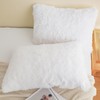 HAIHUA Faux Fur White Pillow Cases, Fluffy Soft Fuzzy Decorative