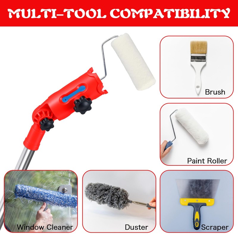 TIESOME Multi-Angle Paint Brush Extender for High Ceiling, Extension Pole