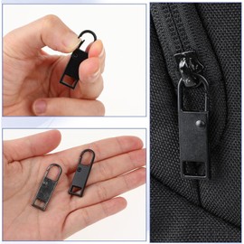 Zipper Pull Replacement Handles, 6 Pcs Metal Zipper Tabs for Luggage, Backpacks, Jackets, Handbags (Black)