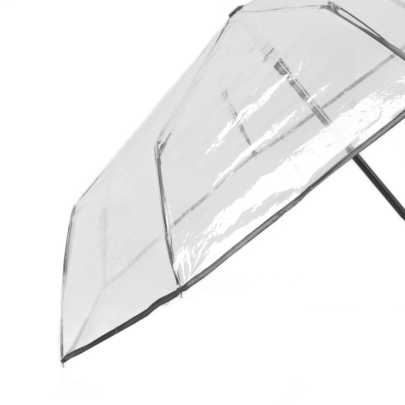 Compact Umbrella Black Transparent Automatic Design Sturdy Structure Travel Umbrella