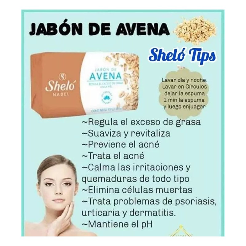 Sheló Nabel Jabon De Avena Y Arroz Limpieza Piel Grasa