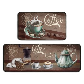 Ghroiep 2 Piece Coffee Kitchen Decor Rugs Set Farmhouse Country Kitchen Rugs and Mats...