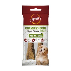 GNAWLERS Faywell Bone, Dog Treat Teething Stick, Bacon Flavour, Supports Oral Health, Long Lasting 4.5"