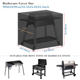 VANSHEIM Tarpaulin Grill Cover for Gas Grill Cover, Table Cover for Keter Unity, Tarpaulin Kitchen Trolley Waterproof Grill Cover for Weber Grills 90 x 65 x 90 cm
