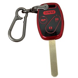 AIOEUOIA for Honda Key Fob Shell Keyless Entry Systems Fit for Honda 2003-2012 Accord / 2006-2013 Civic EX / 2009-2015 Pilot /2005-2006 CR-V (4 Buttons Black-Red)