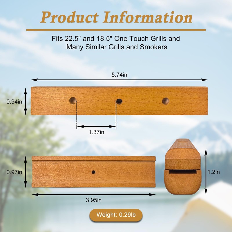 2PCS Weber Grill Handle Replacement, Fits for 22.5" and 18.5"