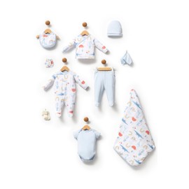 Bebitof 10 Pieces New Born Layette Set For Boys, Beige