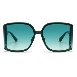 Azoxus Oversized Sunglasses Women Trendy Big Square Frame Sun Glasses Retro Green Lens Sunglasses Green Rim