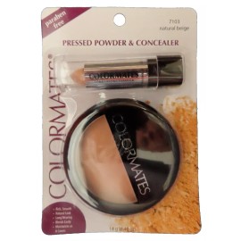 Colormates Pressed Powder & Concealer  paraben free #7103 Natural Beige  NEW