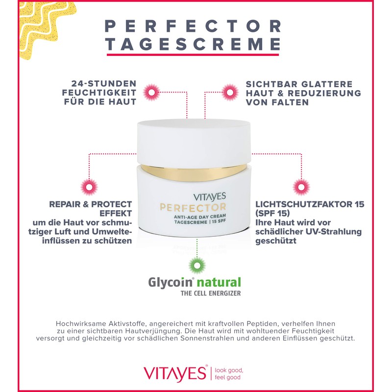 Vitayes, Perfector, Day Cream, Face Cream with 24 Hour Moisture