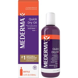 Mederma Quick Dry Oil, Scar and Stretch Mark Treatment, Helps to Improve the Appearance of Scars and Stretch Marks, with Natural Botanical Extracts, Paraben Free, Fast-Absorbing, 3.4oz (100ml)
