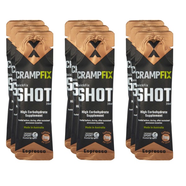 Crampfix QuickFix Shot Sachets - Fast & Effective Relief from Muscle Cramp (9 x 20ml Packets) (Espresso)