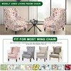 CRFATOP Wingback Chair Covers 2 Pieces Stretch Printed Wing Back