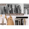 StorageWorks Tie Rack with 20 Hooks, 2-Pack Wall-Mounted Wooden Hangers