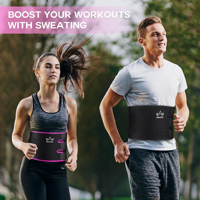 VIMUSFUN Waist Trimmer Belt Men Sweat Band Waist Trainer For