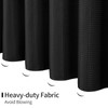 MitoVilla Black Long Shower Curtain 72 x 78, Modern Waffle