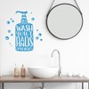Vinyl Wall Decal Bathroom Art Wash Your Hands Hygiene Words