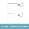 Kenney Mounting Brackets 5/8" Diameter Curtain Rod, Satin Nickel, 2