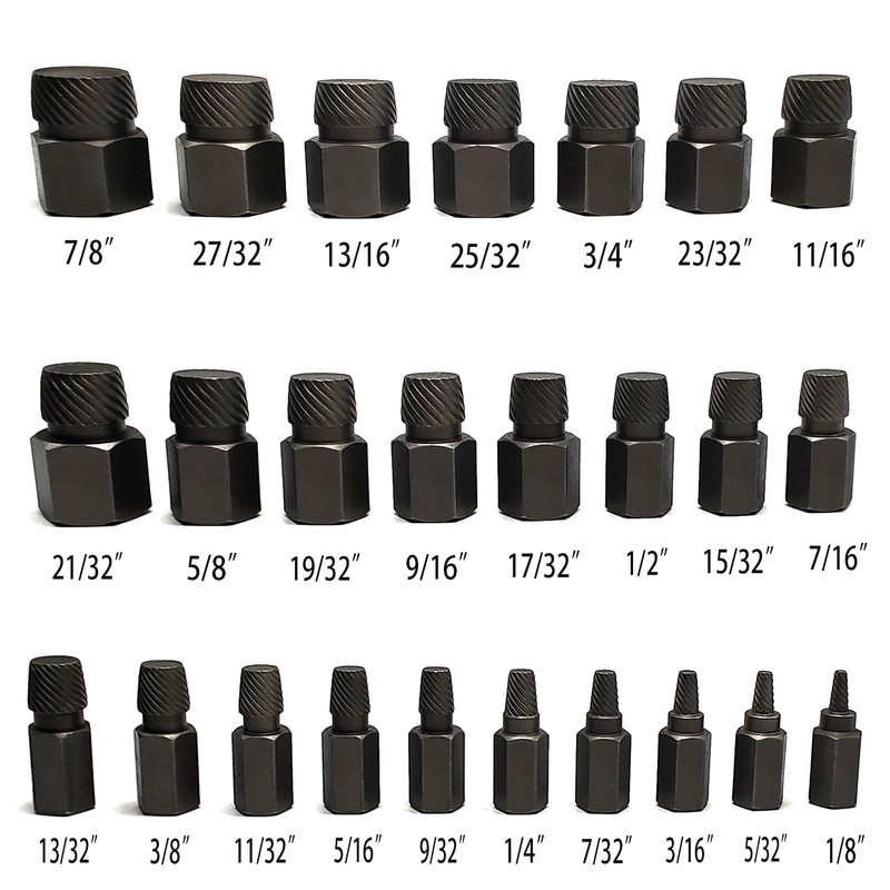 JEUCLEL 25PCS Multi-Spline Screw Extractor Set, 3/8" Inch Adaptor Easy