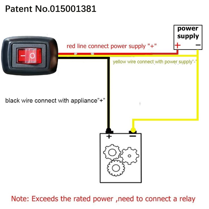 Gebildet Paste Type Switch Rocker Toggle Switch with Terminal, ON/Off