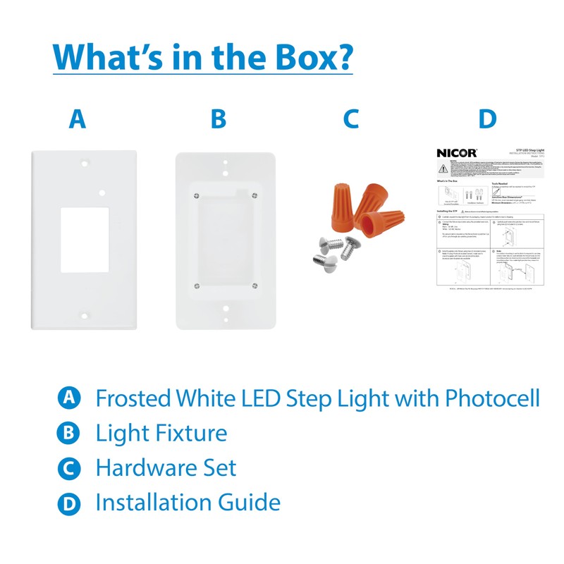NICOR Lighting STP2 Frosted White LED Step Light with Photocell
