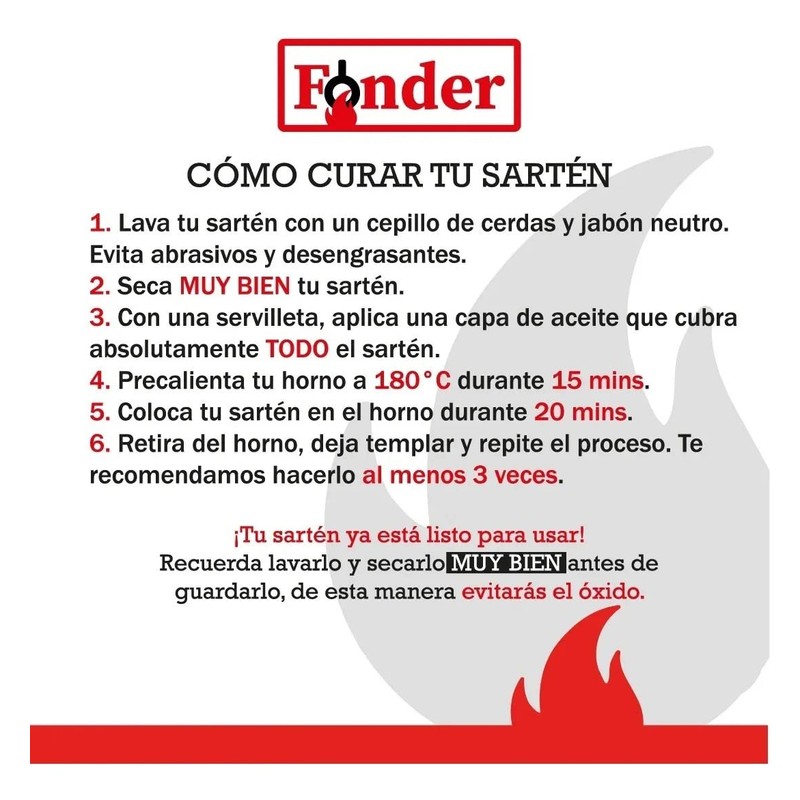 Sartén de Hierro Fundido con Mango, Cast-Iron Skillet, 4" (10