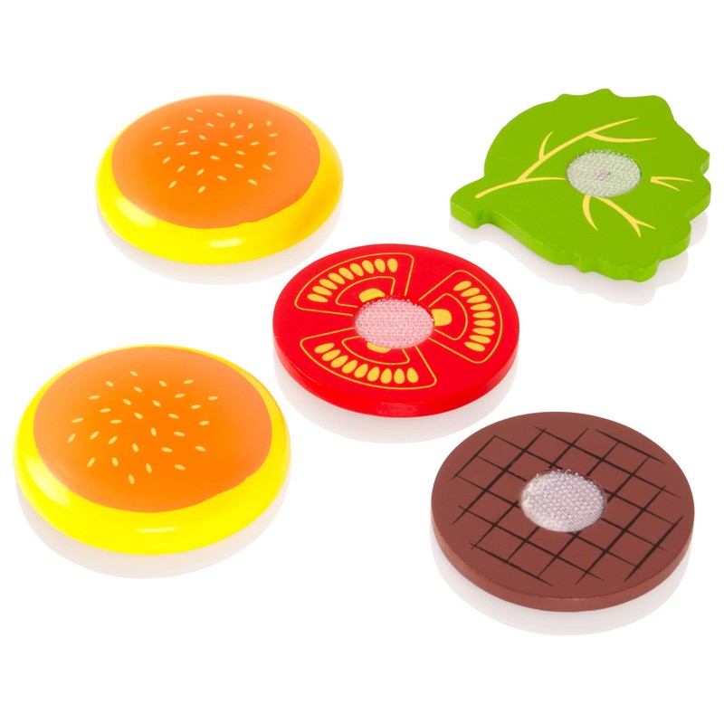 Viga Wooden Hamburger & Sandwich Set - Childrens Pretend Play