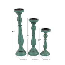 Deco 79 Wood Candle Holder, Dark Espresso, 18 by 15 by 12-Inch