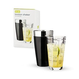 True Boston Shaker with Cocktail Recipes, 2 Part Glass Cocktail Shaker Set, Mixing Glass, Shaker Tin