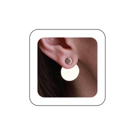 Cimenexe Bohemian Disc Ear Jacket Earrings Gold Coin Drop Earrings Round Circle Dangle Earrings Smooth Disc Stud Earrings Jewelry for Women and Girls Gifts