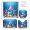 ArtSocket Mermaid Bathroom Set with Shower Curtain and Rugs Accessories,
