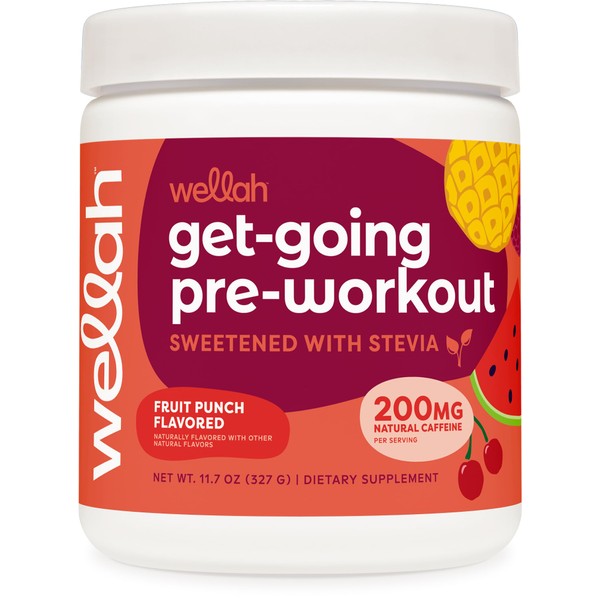 Wellah Wellah Get-Going Pre-Workout Drink Mix (Fruit Punch Flavored, 30