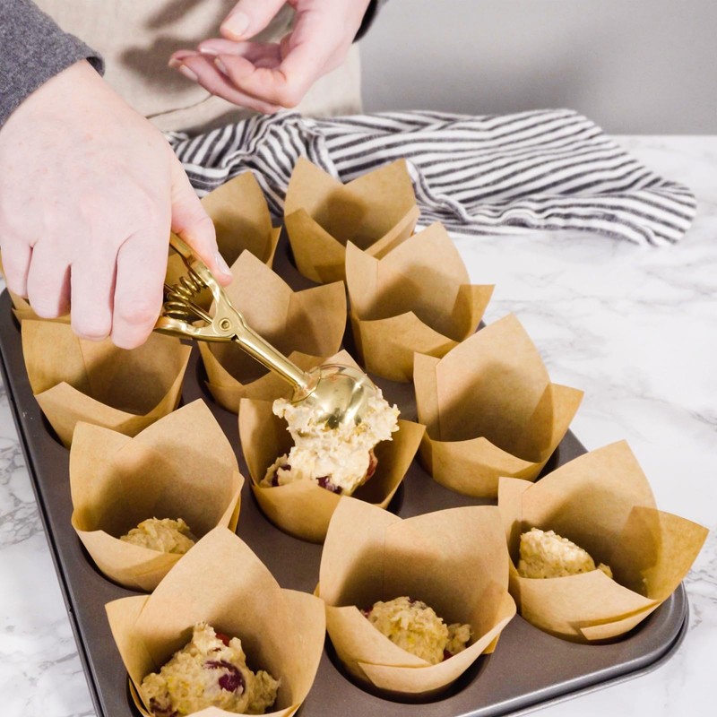 sourcing map 200 Pcs Tulip Baking Cups Cupcake Muffins Liners