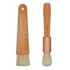 EIKS 2 Sets Natural Bristles with Wooden Handle Pastry Brushes