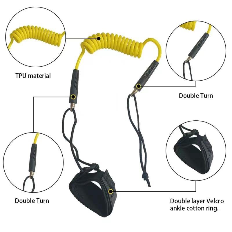 iBOARD Bodyboard Leash Coiled Rope 4FT |Surf Accessories Replacement Surfboard