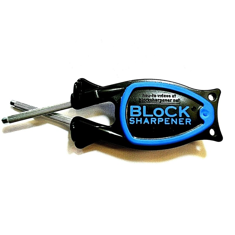 Block knife sharpener- 2 Sharpening Steels- for Honing =Chef rods+