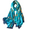 NUWEERIR Womens 100% Large Mulberry Silk Scarf Long Satin Scarf