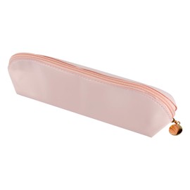 Luckious Portable Travel Makeup Bag Spacious PU Leather Cosmetic Organizer for Brushes and Toiletries,Ideal for On The Go Use（Pink）
