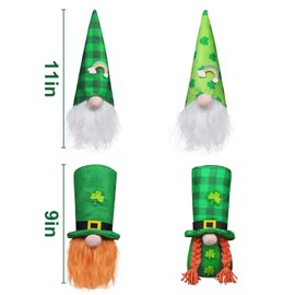 Bunny Chorus St Patricks Day Decorations, 4Pcs St Patricks Day Gnomes Plush, Handmade Tomte Classic Saint Patricks Day Decorations for Home Tbale Office St Patricks Home Table Decor