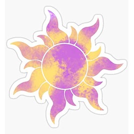 Tangled Sun Cloud Pattern/Watercolor Sticker - Sticker Graphic - Auto, Wall, Laptop, Cell, Truck Sticker for Windows, Cars, Trucks