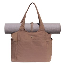 ESVAN Yoga Tote Bag Mat bag Women Shoulder Bags Carryall Tote for Travel Office Workout Gym Nurse Beach (Nylon Coffee)